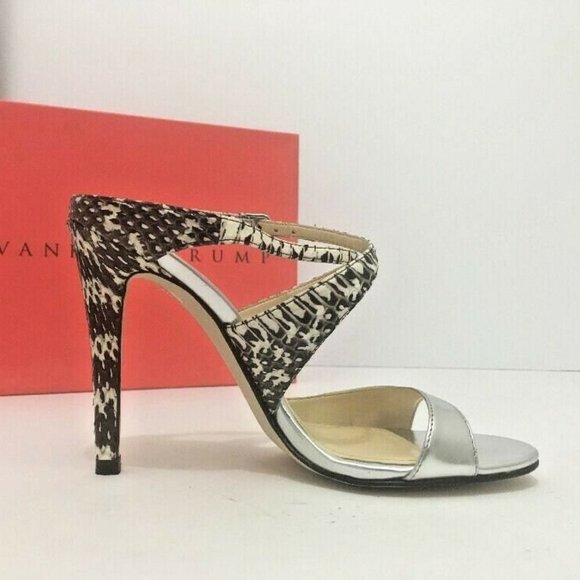 🆕Ivanka Trump Open Toe Crisscross Heel Mule Snake - Picture 6 of 8